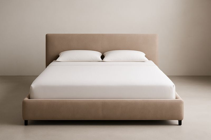 Lit en polyuréthane beige 160x200×100 cm avec et - Article