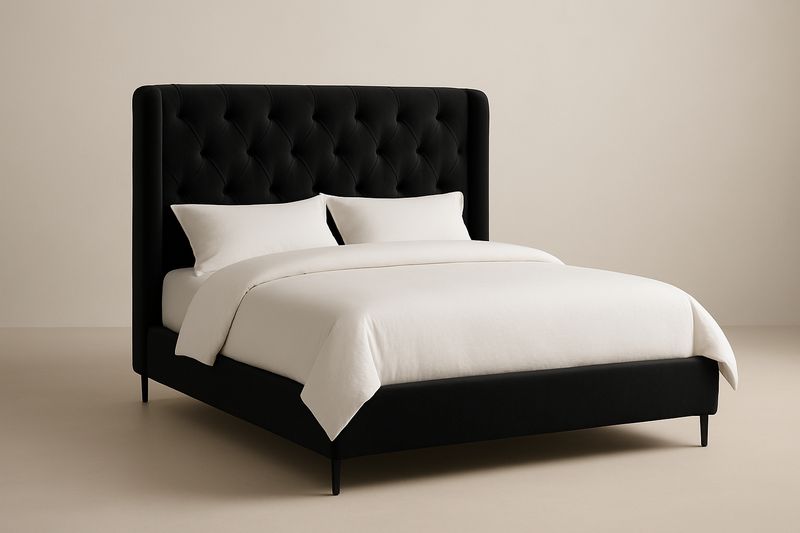 Lit avec lit noir - Article