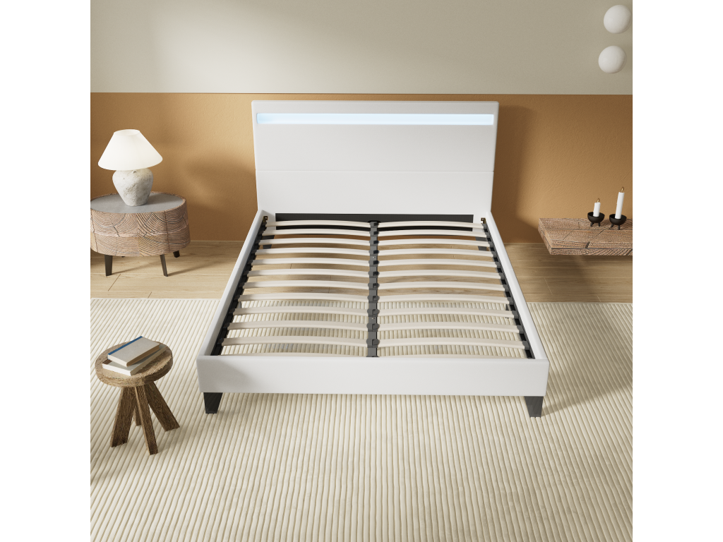 Lit avec éclairage LED blanc 120x190 cm - Article