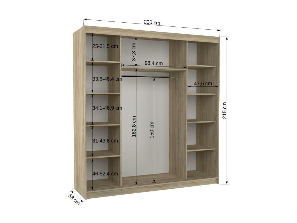 Armoire 2 Noire et 200cm 2 - Article