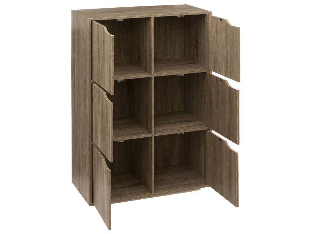 Étagère 6 de rangement 3 Naturel H 100,5 cm - Naturel