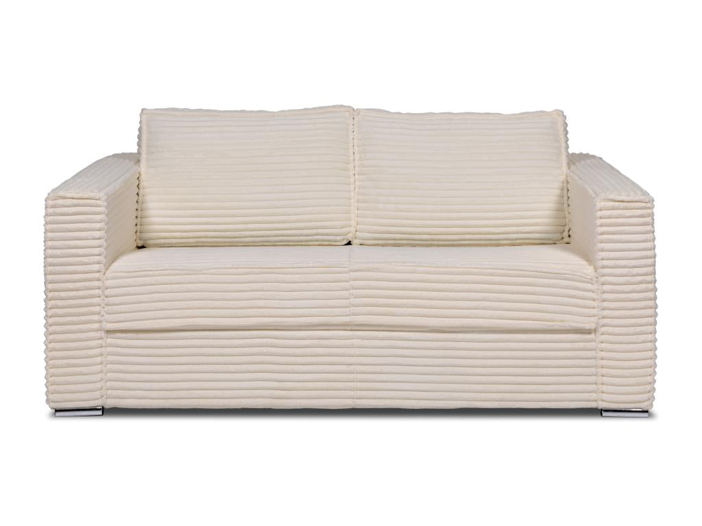 Canapé convertible 3 places beige - 140 cm - Matelas 18 cm