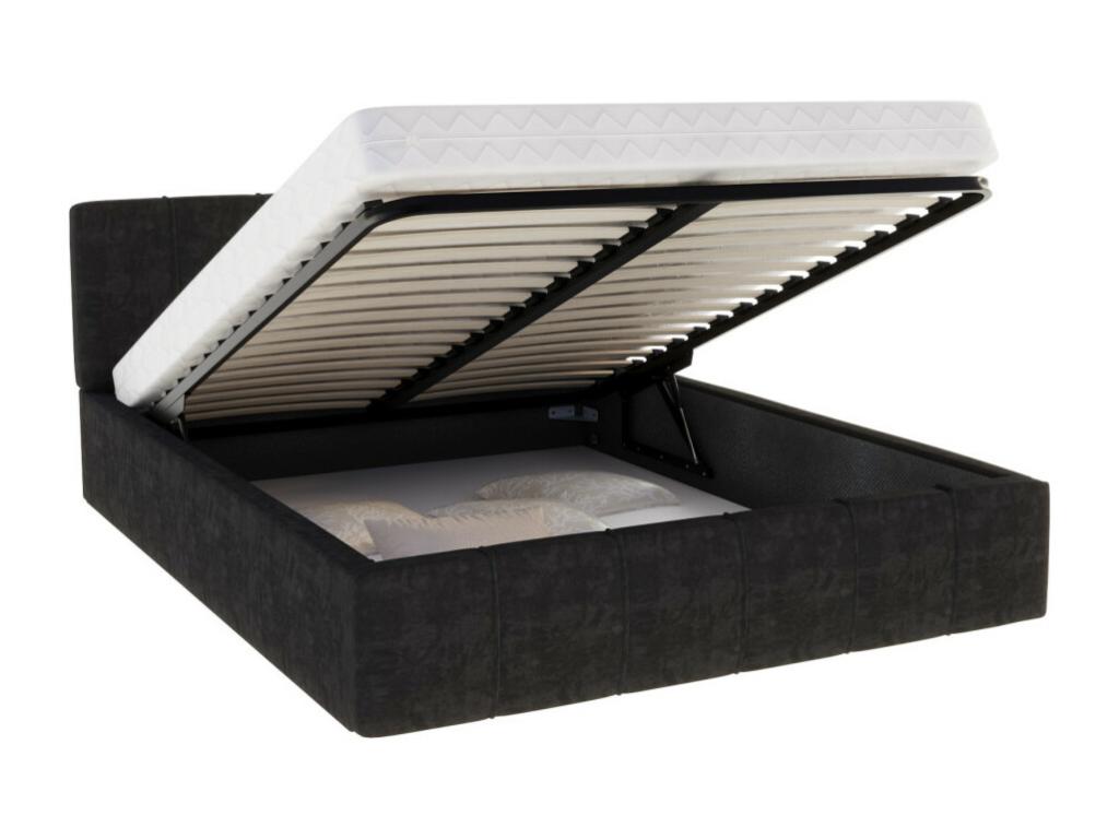 Lit 140x190 cm avec revêtement noir - Article