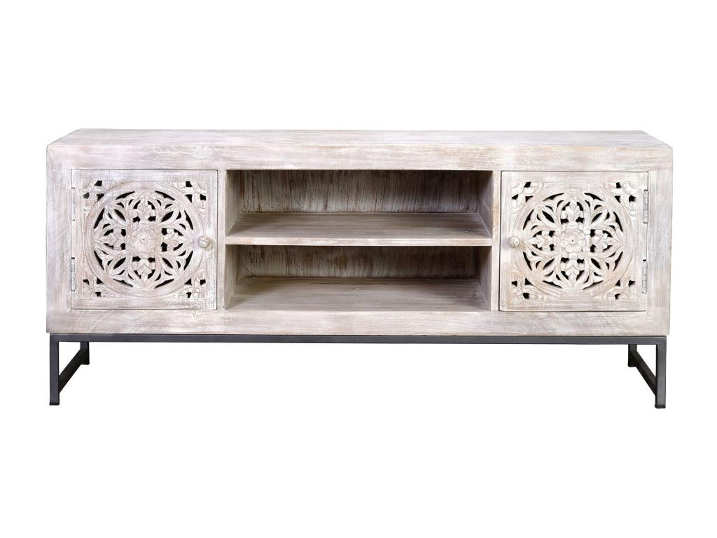 Meuble TV blanc en forme de Y. 55 x 40 x 130 cm - Article