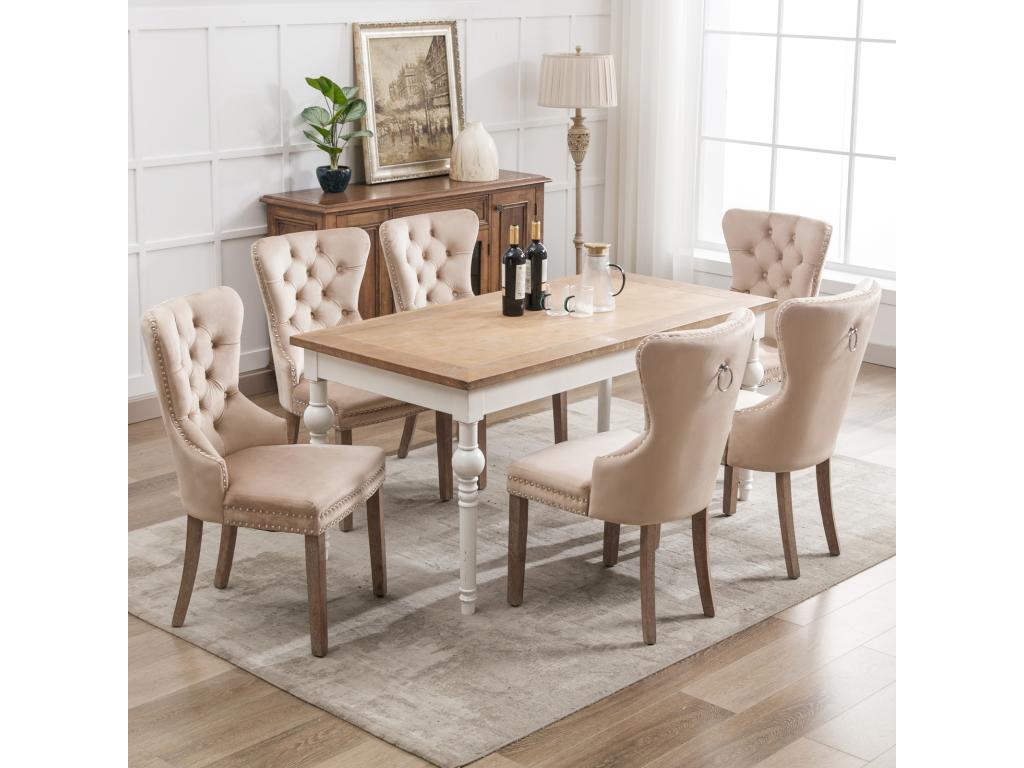 Lot de 6 chaises And Chair Solid - 53,5 x 64 x 95 cm Beige