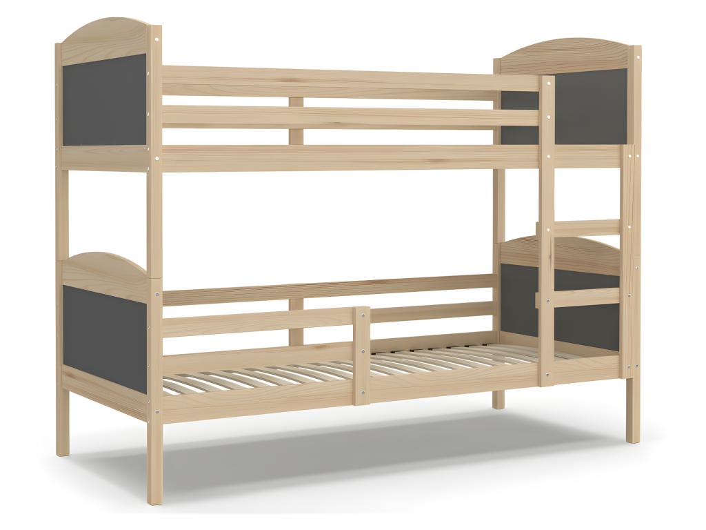 Lit 90x190 à picots - Gris avec